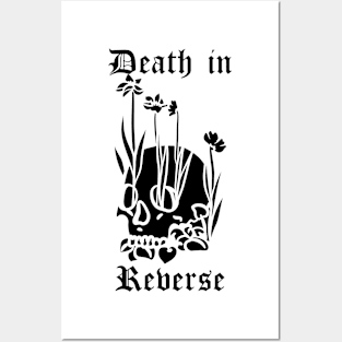 Death In Reverse - Skull With Flowers Posters and Art